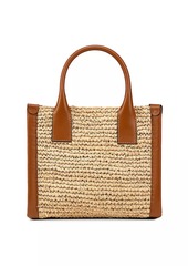 Christian Louboutin Mini By My Side Leather-Trimmed Raffia Tote Bag