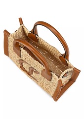 Christian Louboutin Mini By My Side Leather-Trimmed Raffia Tote Bag