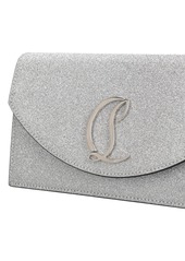 Christian Louboutin Small Logo Glittered Leather Clutch