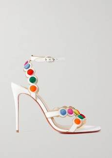 Christian Louboutin Smartissima 100 Suede-trimmed Leather Sandals