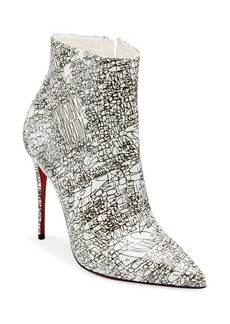 Christian Louboutin So Kate 100 Calligraphy Print Leather Booties