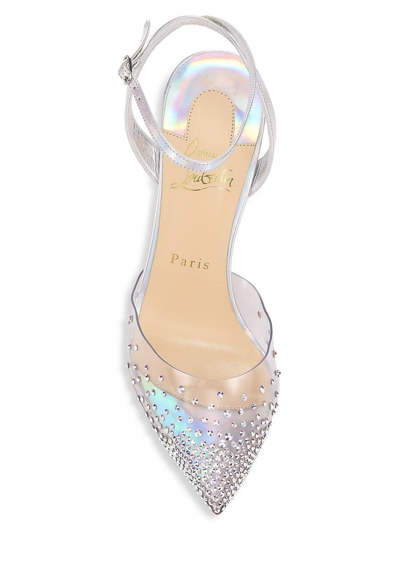 Christian Louboutin Spikaqueen Iridescent Red Sole Pumps