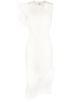 Christopher Kane asymmetric feather bridal dress