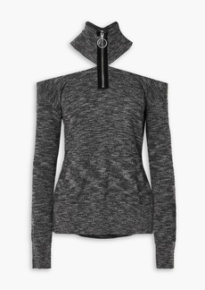 Christopher Kane - Cold-shoulder wool half-zip sweater - Black - L