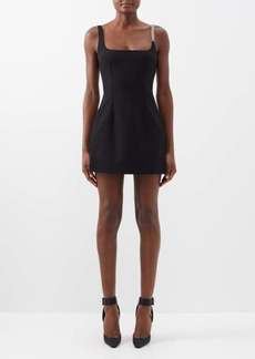 Christopher Kane - Crystal-embellished Wool-crepe Mini Dress - Womens - Black