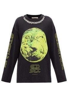 Christopher Kane - Eco Sexual Cotton-jersey Long-sleeved T-shirt - Womens - Black