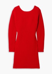 Christopher Kane - Embellished cutout ribbed wool and cashmere-blend mini dress - Red - M