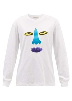 Christopher Kane - Face-embroidered Long-sleeved T-shirt - Womens - White