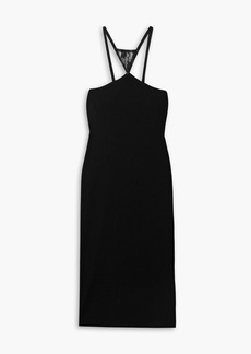 Christopher Kane - Lace-paneled ribbed jersey midi dress - Black - IT 44