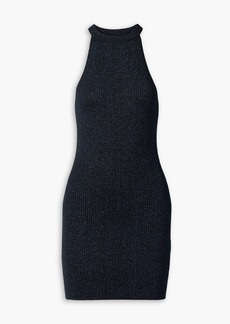 Christopher Kane - Metallic ribbed-knit mini dress - Blue - XS