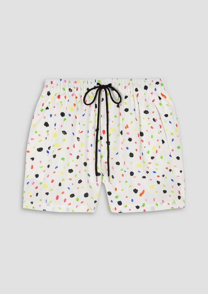 Christopher Kane - Printed cotton-poplin shorts - White - S