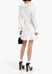 Christopher Kane - Ruffled cotton-poplin mini dress - White - IT 42