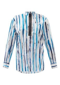 Christopher Kane - Striped Cotton-poplin Shirt - Womens - Blue White