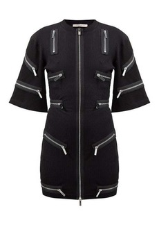 Christopher Kane - Zip-embellished Jersey Mini Dress - Womens - Black