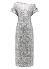 Christopher Kane Asymmetric snake-print sequinned dress
