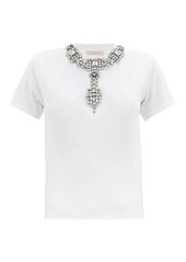 Christopher Kane Crystal-embellished cotton T-shirt