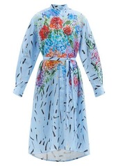 Christopher Kane Floral paint-print linen shirt dress