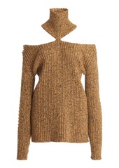 Christopher Kane Merino Wool Cut-Out Turtleneck Sweater