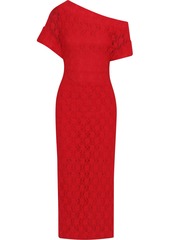 Christopher Kane Woman One-shoulder Lace Midi Dress Red