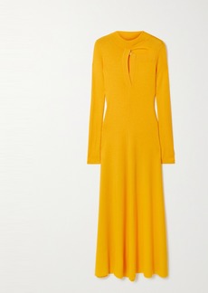 Christopher Kane Cutout Ribbed Merino Wool And Cashmere-blend Maxi Dress