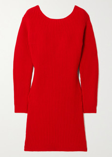 Christopher Kane Embellished Cutout Ribbed Wool And Cashmere-blend Mini Dress