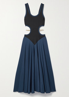 Christopher Kane Embellished Cutout Stretch Cotton-blend Jersey Midi Dress