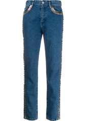 Christopher Kane embellished side-stripe jeans