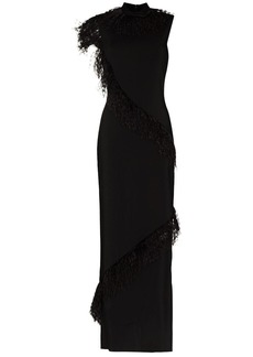 Christopher Kane feather-trim sleeveless gown