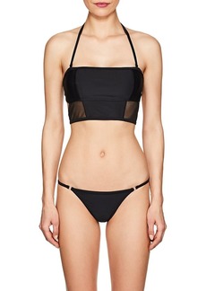 Chromat Women's Mesh-Bottom Cutout Bandeau Bikini Top 
