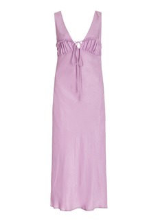 Ciao Lucia - Women's Carolinne Tie-Accented Crepe Midi Dress - Purple - Moda Operandi