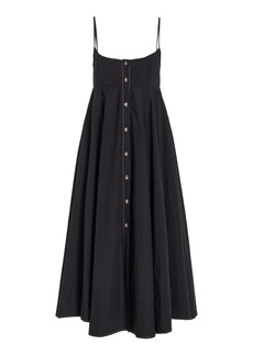 Ciao Lucia - Women's Deia Tie-Back Cotton Midi Dress - Black - Moda Operandi