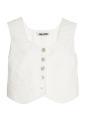 Ciao Lucia - Women's Edda Linen-Cotton Cropped Vest - White - M - Moda Operandi