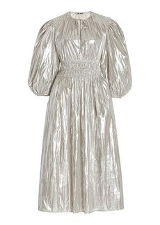 Ciao Lucia - Women's Georgina Foiled Satin Midi Dress - Silver - Moda Operandi