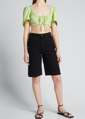 Ciao Lucia Renata Cropped Button-Front Top