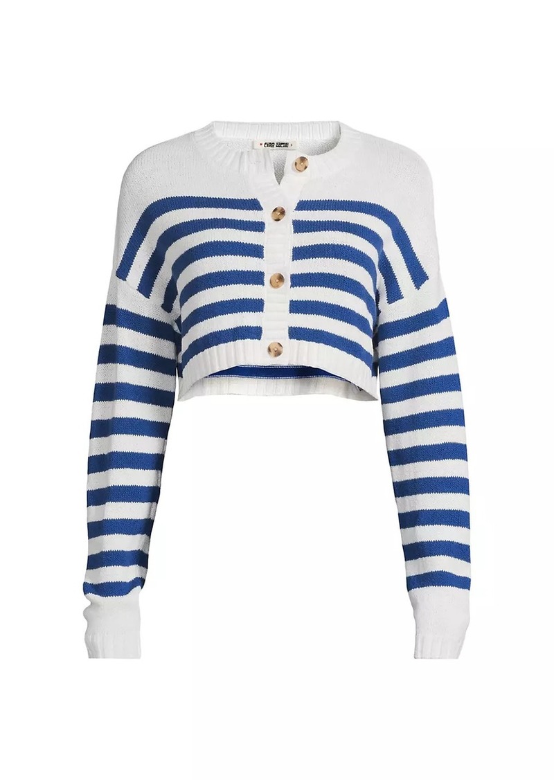 Ciao Lucia Rodrigo Striped Crop Cardigan