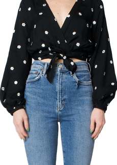 Ciao Lucia Romana Floral Embroidered Top In Black