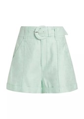 Cinq a Sept Aldi Linen-Cotton Tie-Waist Shorts