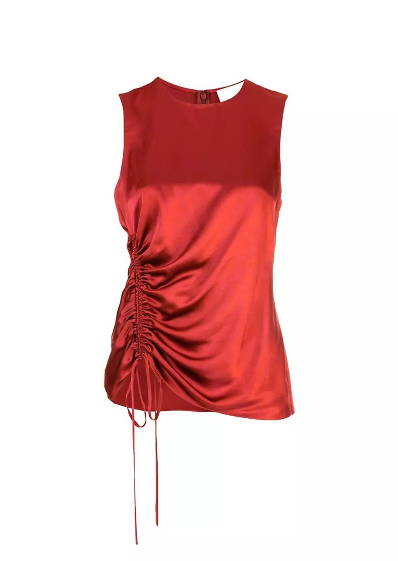 Cinq a Sept Alexia Sleeveless Silk Ruched Top