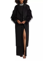 Cinq a Sept Ali Feather-Sleeve Coat