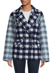 Cinq a Sept Alix Checked Wool Blend Coat