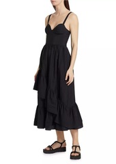 Cinq a Sept Amy Asymmetric Ruffle Midi-Dress