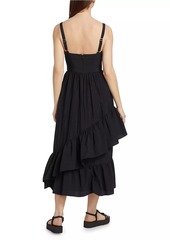 Cinq a Sept Amy Asymmetric Ruffle Midi-Dress