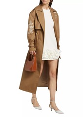Cinq a Sept Astrid Floral Embroidered Trench Coat