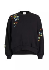 Cinq a Sept Brandy Sequin Flower Sweatshirt