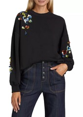 Cinq a Sept Brandy Sequin Flower Sweatshirt