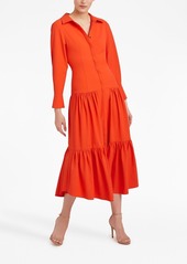 Cinq a Sept button-up long sleeve tiered dress