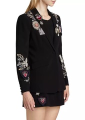 Cinq a Sept Cheyenne Embroidered Single-Breasted Blazer