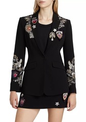 Cinq a Sept Cheyenne Embroidered Single-Breasted Blazer