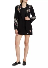 Cinq a Sept Cheyenne Embroidered Single-Breasted Blazer