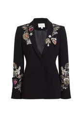 Cinq a Sept Cheyenne Embroidered Single-Breasted Blazer